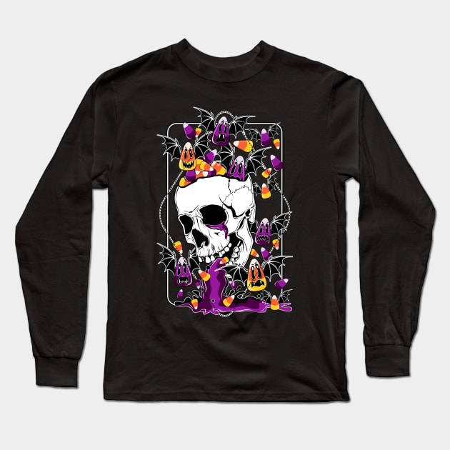 Death by Candy Corn Long Sleeve T-Shirt by Von Kowen